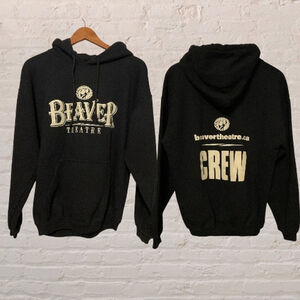 Gildan Beaver Theatre Crew Hoodie | Black Graphic Sweatshirt M